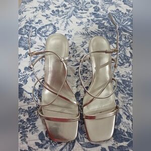 Nine West Metallic Silver Heels